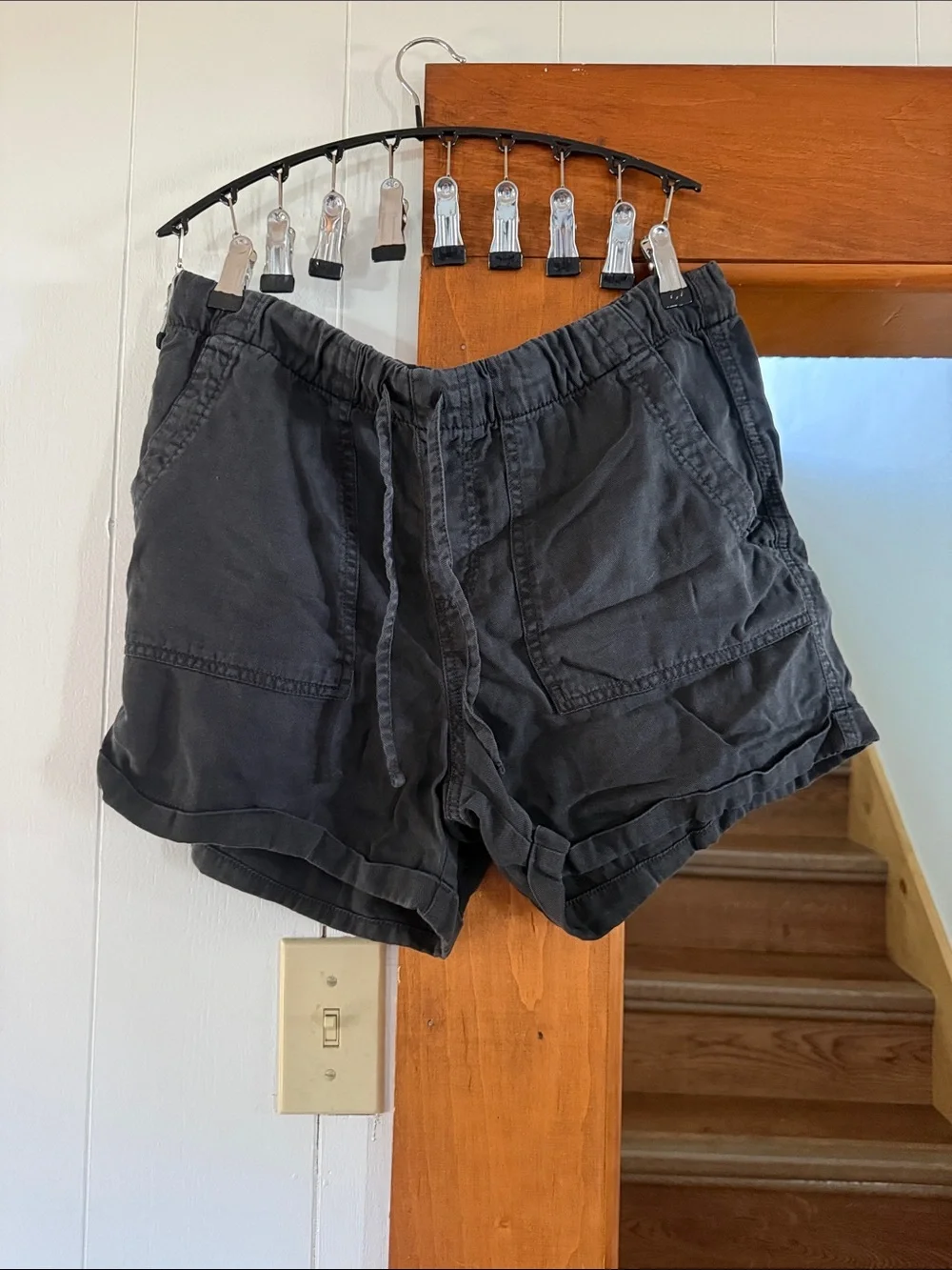 GAP Black Cargo Drawstring Shorts